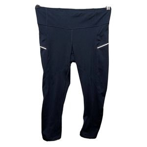 Athleta Stride Capri Yoga Pant Black Reflective Women’s Size Small